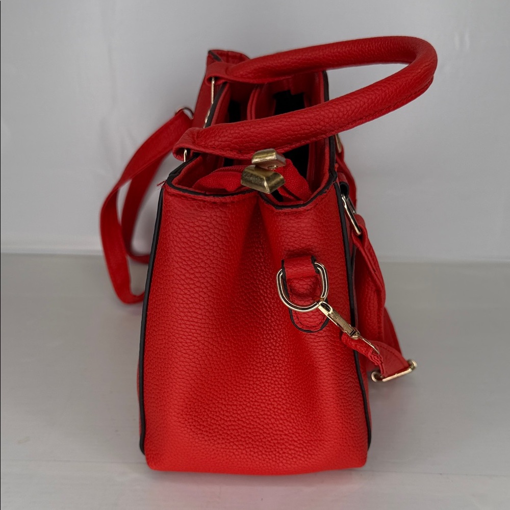 Source Unknown Vibrant Red Satchel - image 4